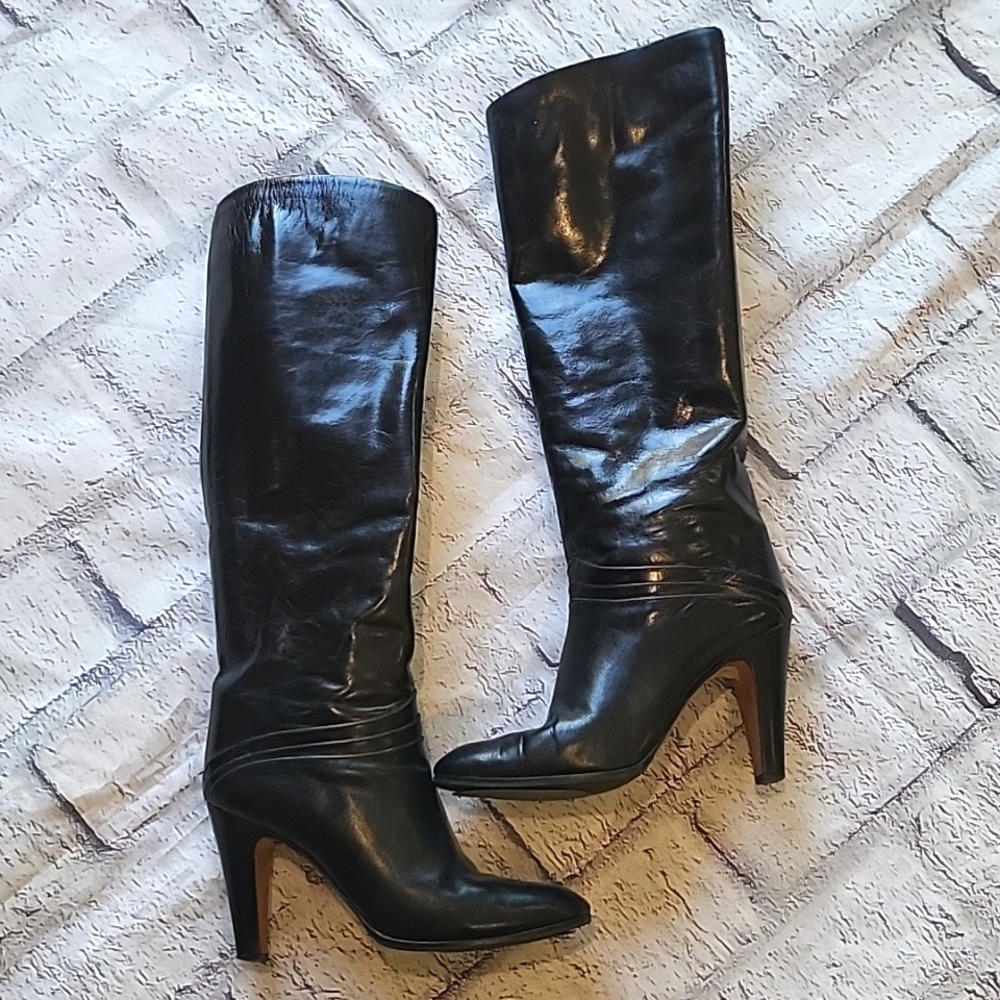 Vero Cuoio Black Sandra Studio Chellis Knee High Leather Boots